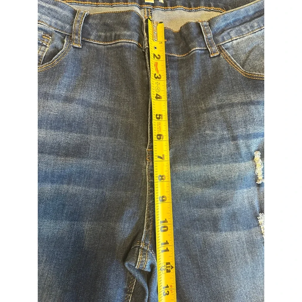 Home Folk Women's Denim Flare‎ Jeans Distressed Frayed Hem Size 18